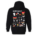 Germany National Soccer Team Impressions Artwork Women Black Cotton Fleece Long Sleeve Hoodie - Vive La Fête - Online Apparel Store