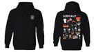 Germany National Soccer Team Impressions Artwork Women Black Cotton Fleece Long Sleeve Hoodie - Vive La Fête - Online Apparel Store