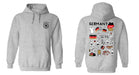 Germany National Soccer Team Impressions Artwork Women Black Cotton Fleece Long Sleeve Hoodie - Vive La Fête - Online Apparel Store