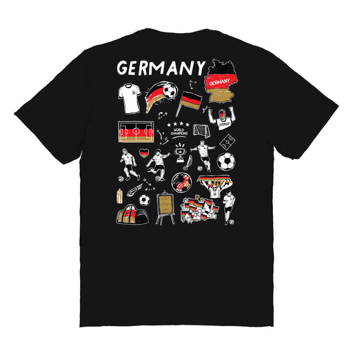 Germany National Soccer Team Impressions Artwork Womens Cotton Tshirt Black - Vive La Fête - Online Apparel Store