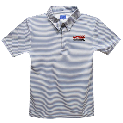 Hendrick Motorsports Vive La Fete Pencil Stripe Polo - Gray