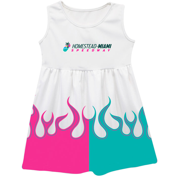 Homestead-Miami Speedway NASCAR Flames Tank Dress White