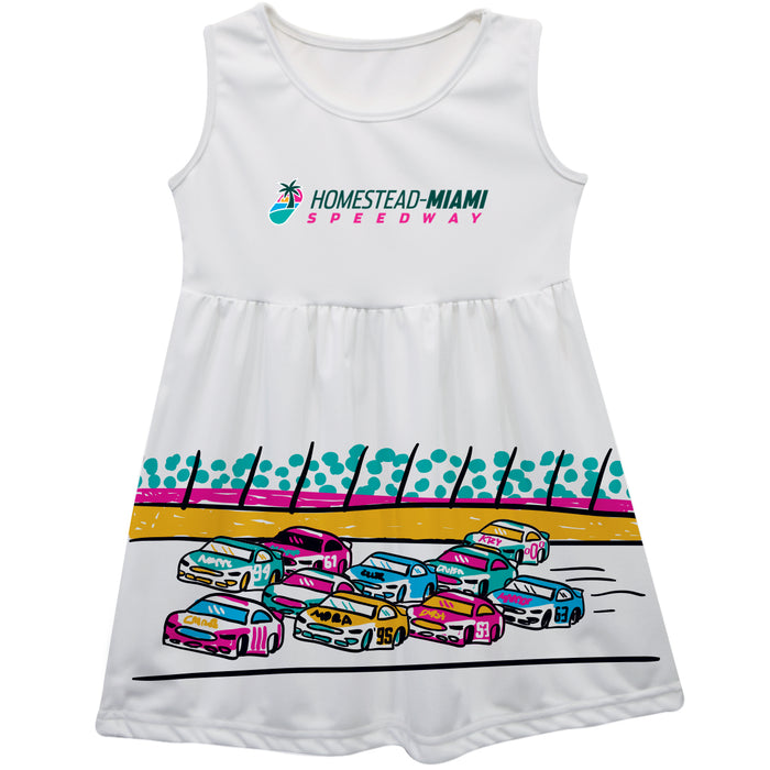 Homestead-Miami Speedway NASCAR Abstract shapes Tank Dress White