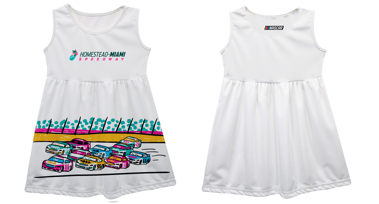 Homestead-Miami Speedway NASCAR Abstract shapes Tank Dress White