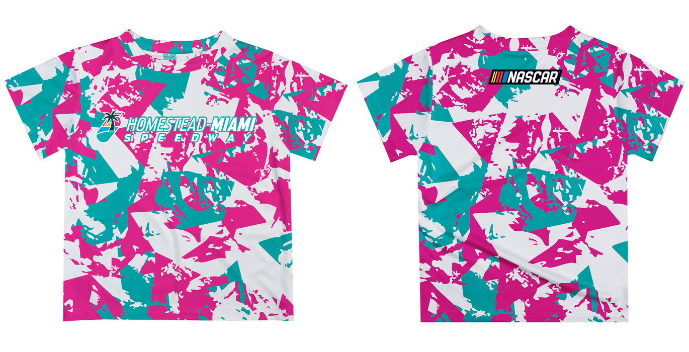 Homestead-Miami Speedway NASCAR Brush Print Short Sleeve Tee Pink
