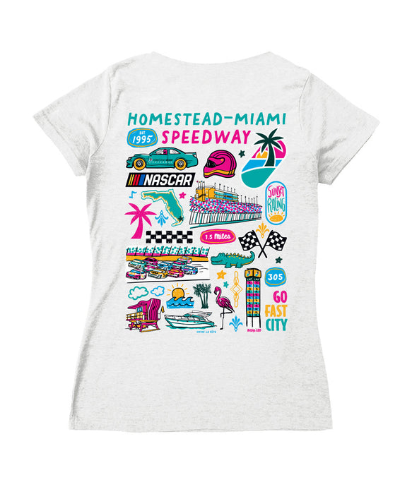 Homestead-Miami Speedway Women's V-neck Fitted Cotton T-Shirt