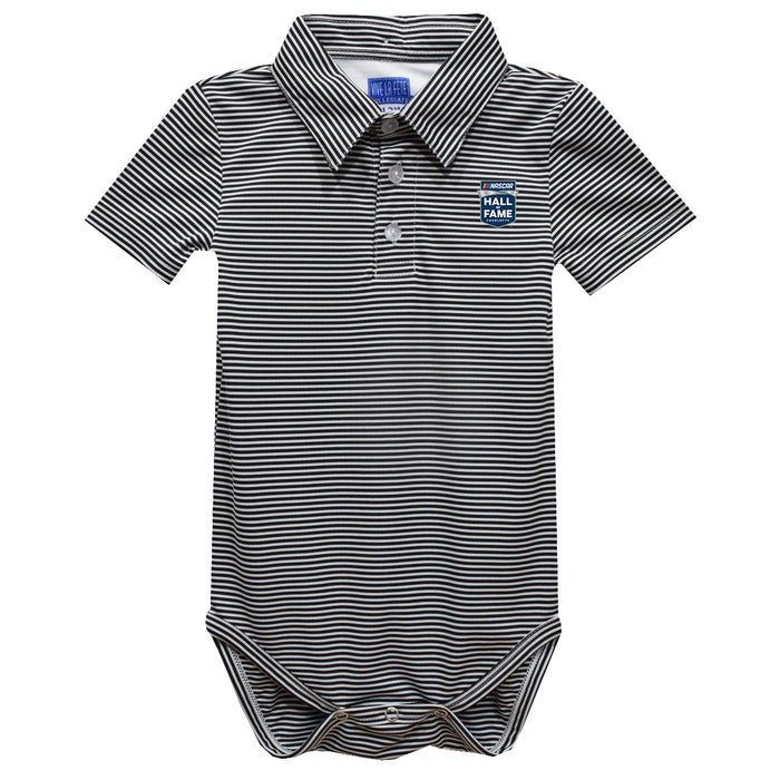 NASCAR Hall Of Fame Vive La Fete Polo Pencil Stripe Bodysuit - Black