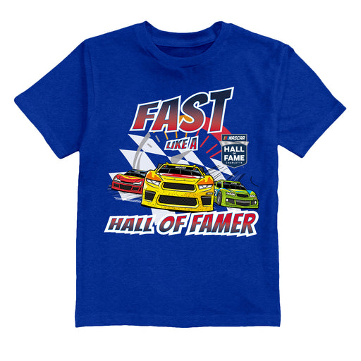 NASCAR Hall Of Fame Vive La Fete Fast Car Cotton T-Shirt Royal - Vive La Fête - Online Apparel Store