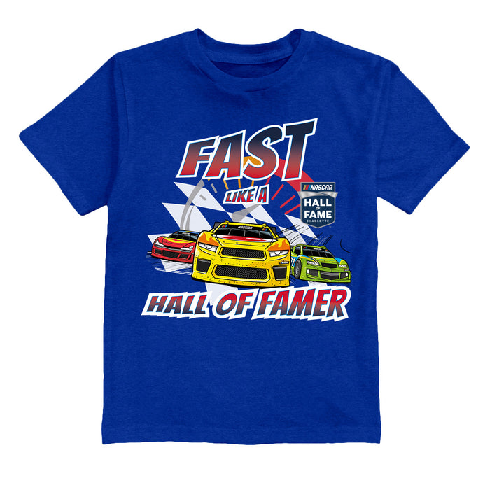 NASCAR Hall Of Fame Vive La Fete Fast Car Cotton T-Shirt Royal - Vive La Fête - Online Apparel Store