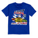 NASCAR Hall Of Fame Vive La Fete Fast Car Cotton T-Shirt Royal - Vive La Fête - Online Apparel Store