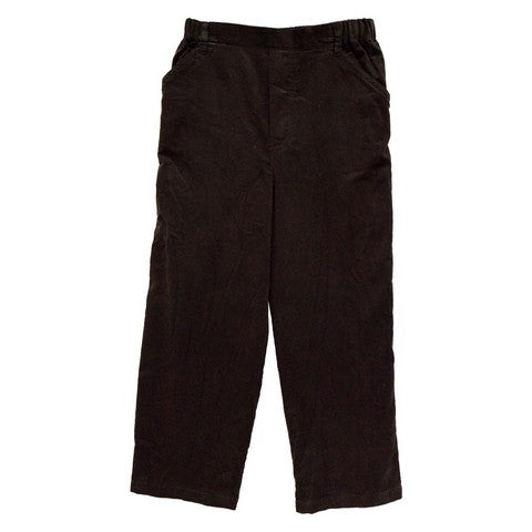 Brown Corduroy Faux Zip Pant