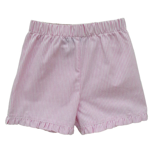 Pink Stripe Girls With Ruffle Short