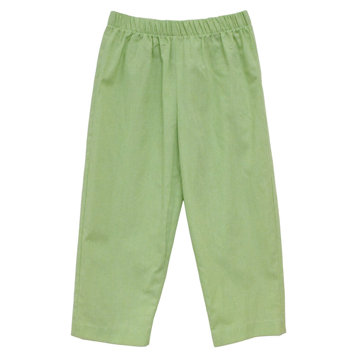 Lime Green Micro Check Boys Pull on Pants