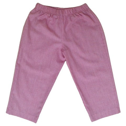 Red Micro Check Boys Pull on Pants