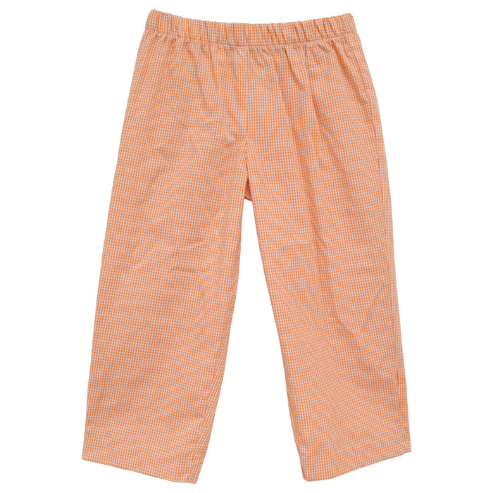 Orange Mini Check Boys Pull on Pants
