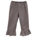 Brown Gingham Check Girls Ruffle Pant