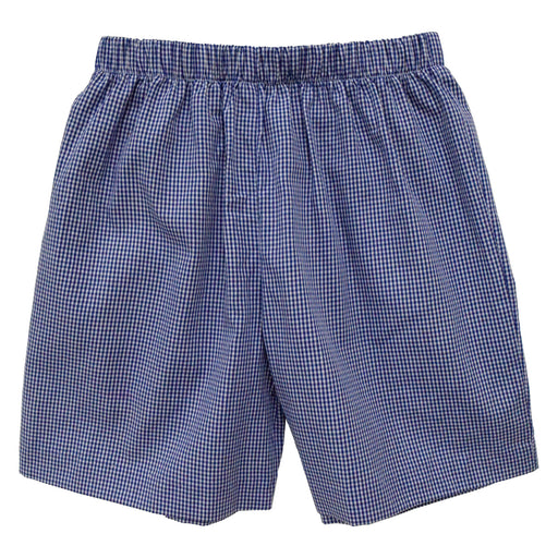 Navy Gingham Check Boys Pull on Short