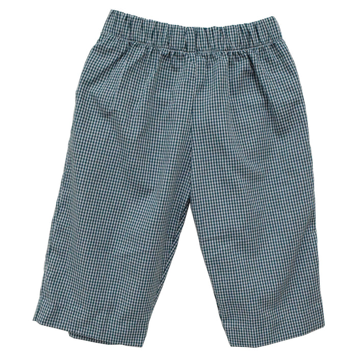 Green Mini Check Boys Pull on Pants