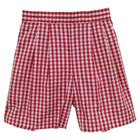 Red Medium Check Boys Short