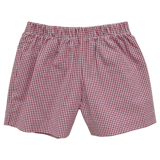 Red Check Seersucker Boys Pull on Short