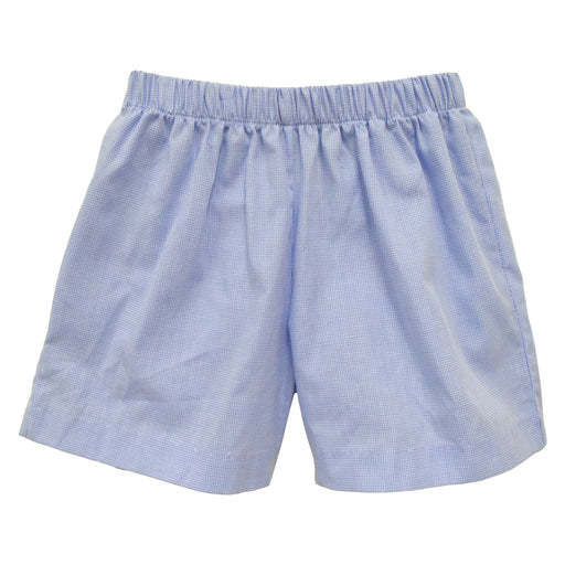 Light Blue Micro Check Boys Pull on Short