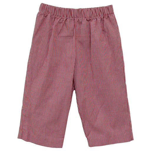 Red Mini Check Boys Pull on Pants