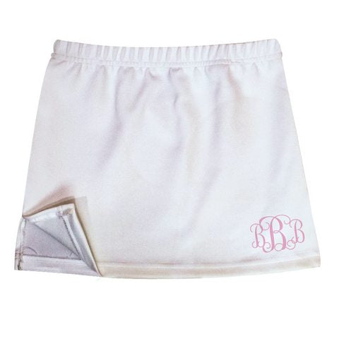 Personalized Monogram White Skort With Side Vents