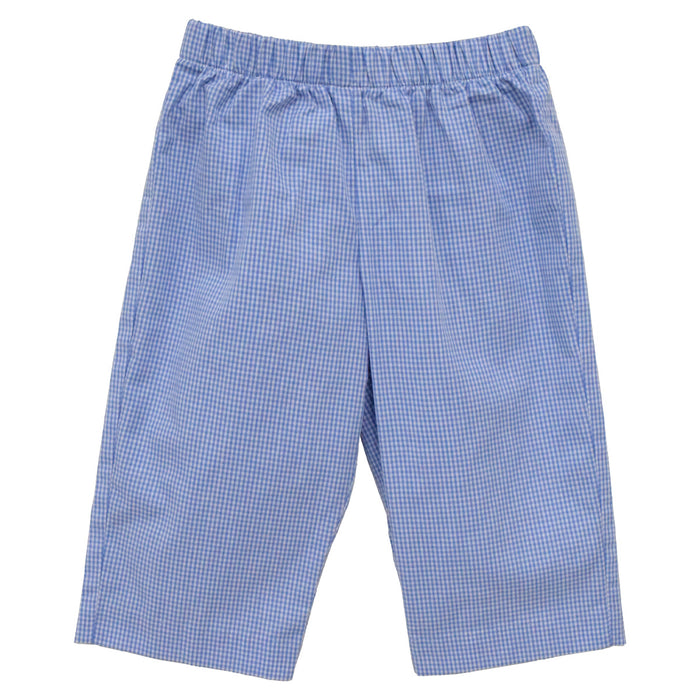 Blue Mini Check Boys Pull on Pants