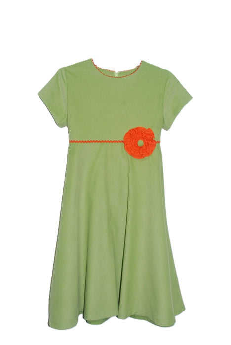 Green Corduroy Circle Dress