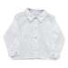 White Pique Solid Button Front Shirt Long Sleeve