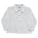 White Solid Button Front Shirt Long Sleeve