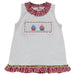 Cupcakes Smocked White Knit Sleeveless Blouse