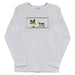 Morning Hunt Smocked White Knit Long Sleeve Boys Tee Shirt