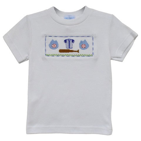 Baseball White Knit Short Sleeve Boys Tee Shirt