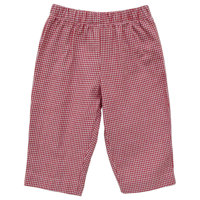 Red Check Boys Pull on Pants