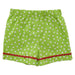 Lime Green With White Dot Girls Short With Red Ric Rac