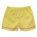 Yellow With White Dot Girls Short With Bright Pink Ric Rac