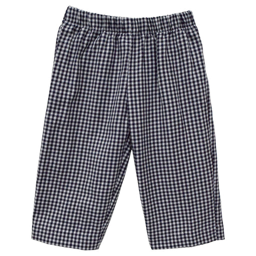 Navy Check Boys Pull on Pants