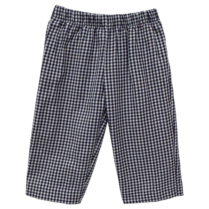 Navy Check Boys Pull on Pants