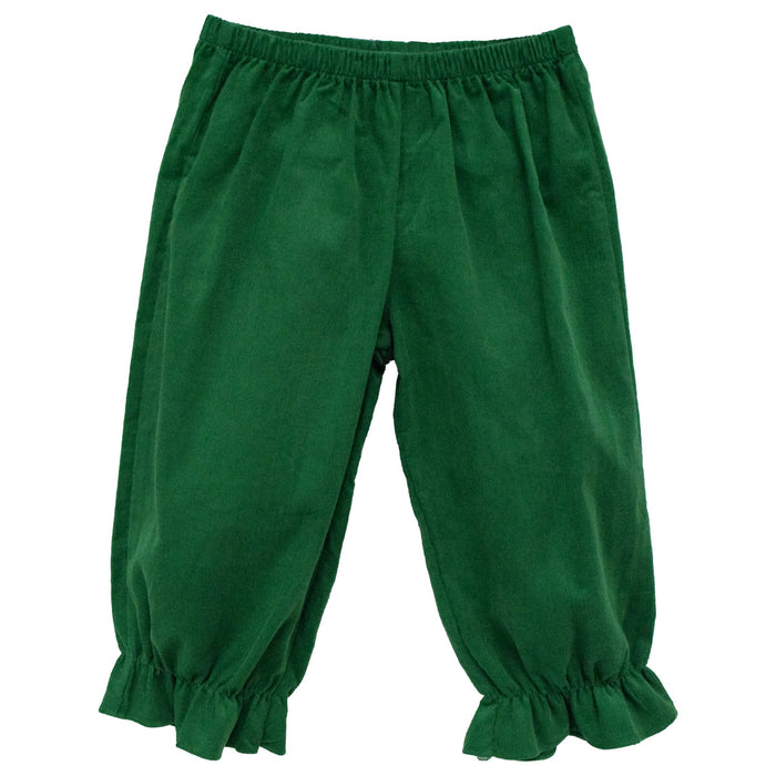 Kelly Green Corduroy Girls Pull on Pants