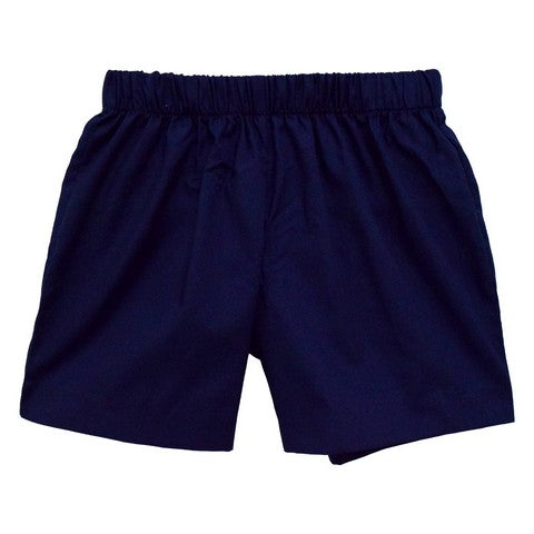 Navy Solid Boys Pull on Short