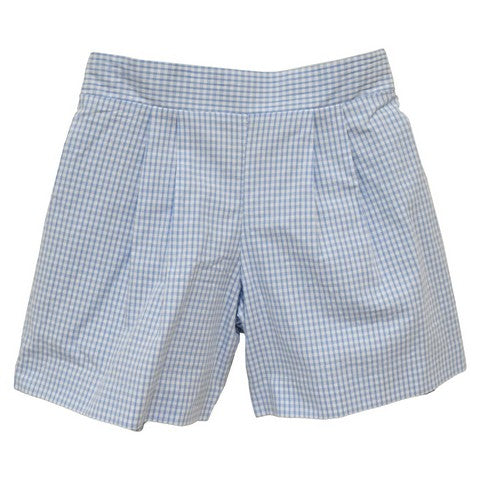 Ligh Blue Check Seersucker Boys Short