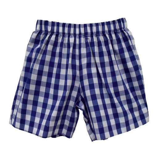 Navy Big Check Boys Pull on Short