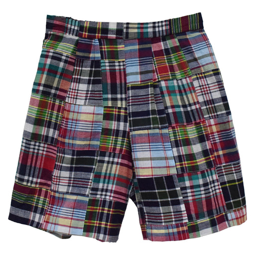 Navy and Green Patchwork Boys Short