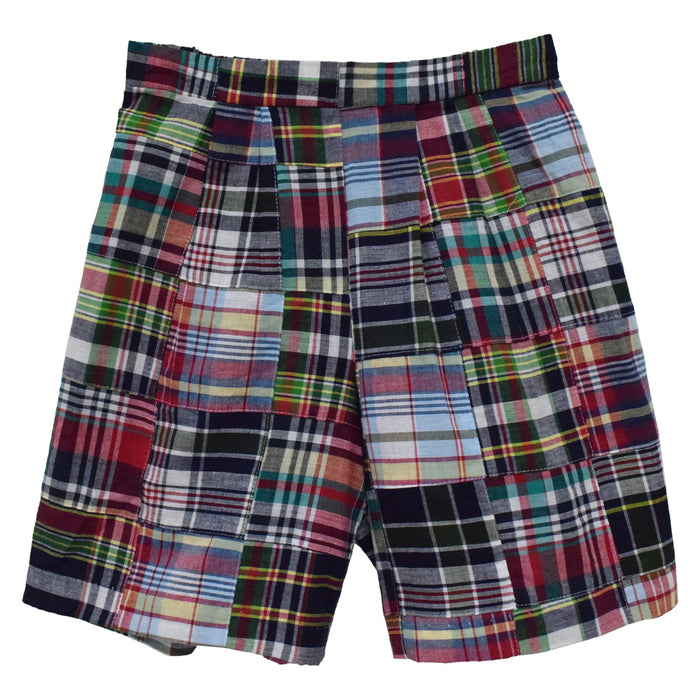 Navy and Green Patchwork Boys Short