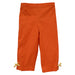 Orange Girls Capri Pant With Bow Yellow Check Seersucker