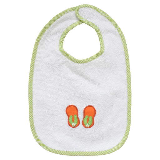 Flip Flop Applique Bib White Towel