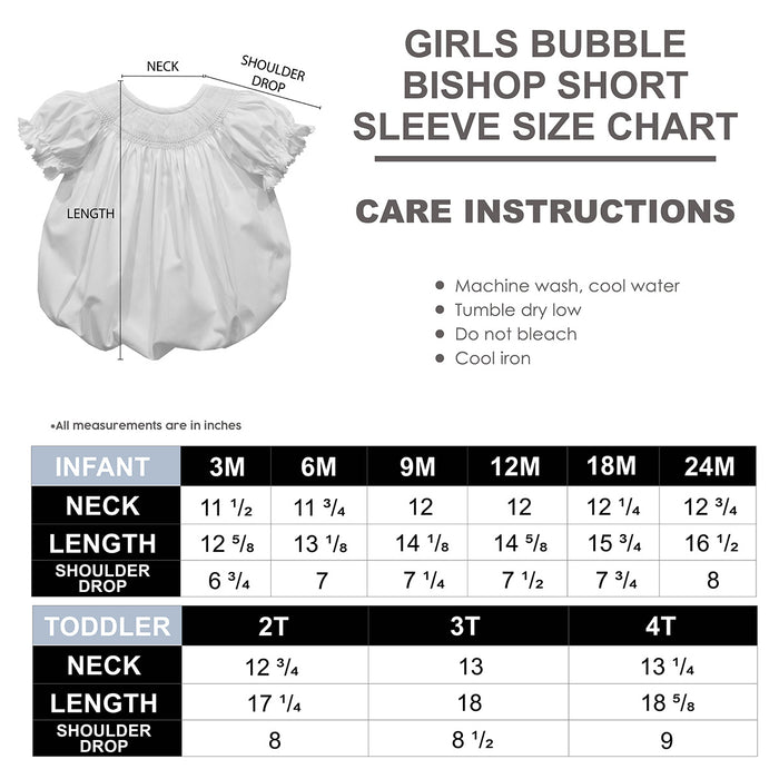 Louisville Smocked Girls Bubble Bishop SS With Insert - Vive La Fête - Online Apparel Store