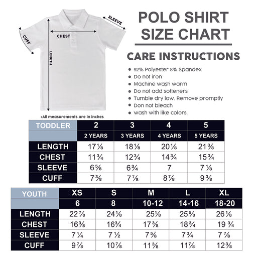 White Solid  Short Sleeve Youth Polo Box Shirt - Vive La Fête - Online Apparel Store