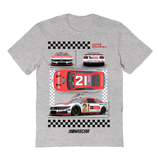 Josh Berry Vive La Fete NASCAR Car View Cotton T-Shirt Gray